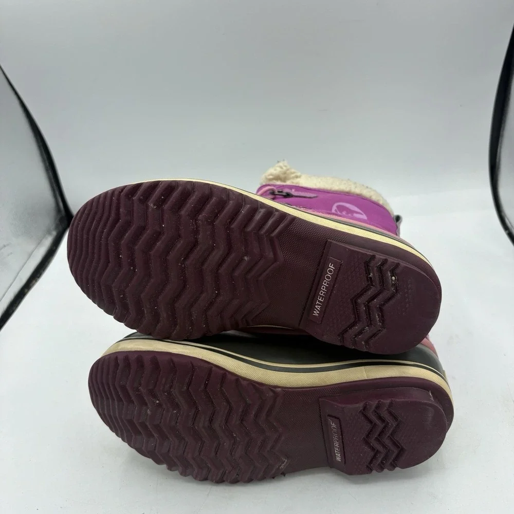 Sorel Boots Girls Youth Size 3 Yoot Pac‎ Snow Rain Waterproof Winter Pink Black